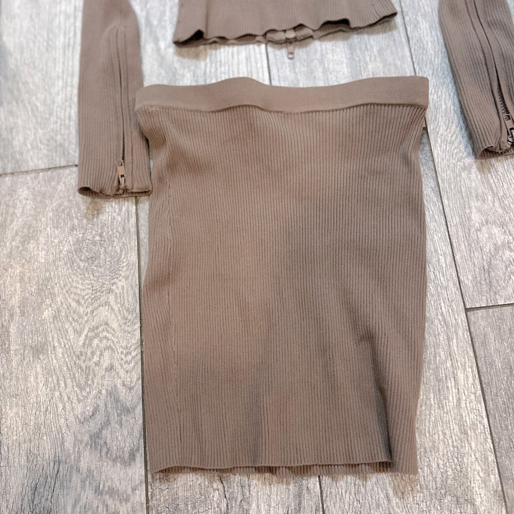 ✨NWOT” Hera Collection” Tan” Ribbed Set - Picture 6 of 10